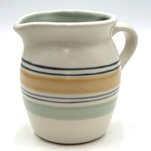 Pfaltzgraff Stoneware Stripe Pitcher Creamer 14 oz Village Style USA Pottery